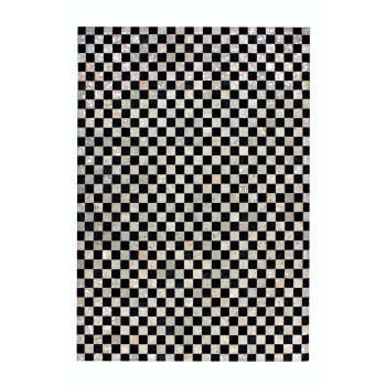 SOAR - Tapis de salon en cuir véritable noir 80x150 cm