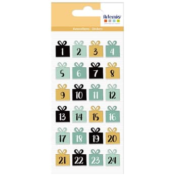 CHIFFRES DE L'AVENT - 24 adesivi di Natale gonfi - numeri dell'avvento