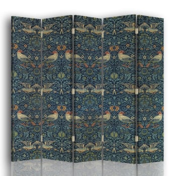 Paravento - Separè Bird - William Morris cm. 180x170 (5 pannelli)