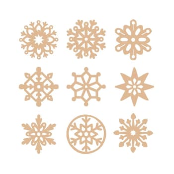 FLOCONS - 27 mini decoraciones de madera - copos de nieve