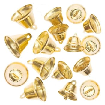 CLOCHES - 16 campanas pequeñas de metal dorado