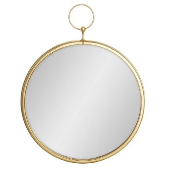 OR - Miroir rond métal doré D32cm