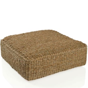 ROTIN - Grand pouf carré en rotin