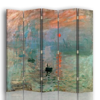 Paravent Impression. Soleil Levant, Claude Monet cm 180x170 (5 volets)