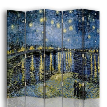 Paravent Nuit Étoilée sur le Rhone - Van Gogh cm 180x170 (5 volets)