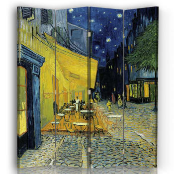 Paravent terrasse du Café le soir - Van Gogh cm 145x180 (4 volets)