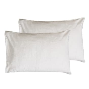 Confort - 2 protège oreillers en coton 200 g/m²  blanc 50x70 cm