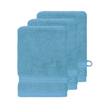 Luxury - Lot de 3 gants de toilette 550 g/m²  cobalt 16x22 cm