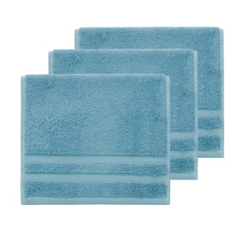 Sensilk - Lot de 3 serviettes invité 600 g/m²  cobalt 30x50 cm