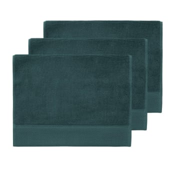 Sensoft - 3 grandes serviettes invité zéro twist 560 g/ petrol 40x60 cm