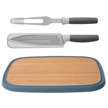 LEO - Set de  2 couteaux avec planche à découper en bambou