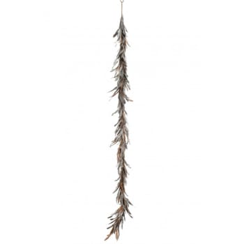 PLUMES - Guirlande décorative plumes argent 160cm
