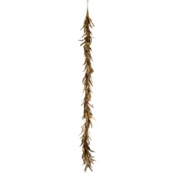 PLUMES - Guirnalda decorativo plumas sueltas oro Alt. 145 cm