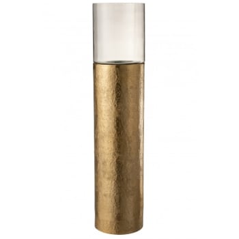MILA - Candelero mila aluminio/cristal oro alt. 111 cm