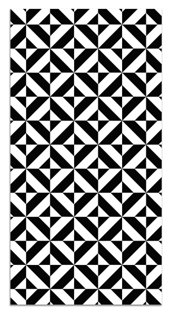 Alfombra vinílica geometría negro 40x80 cm