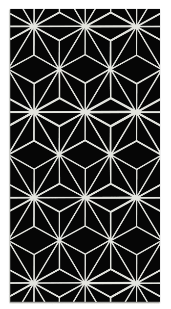 Alfombra vinílica líneas estrellas negro 60x200 cm