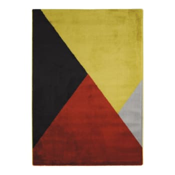 Pythagore - Tappeto effetto lana con triangoli multicolore 133x180