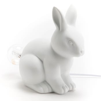 LAPIN - Lampe à poser lapin en porcelaine