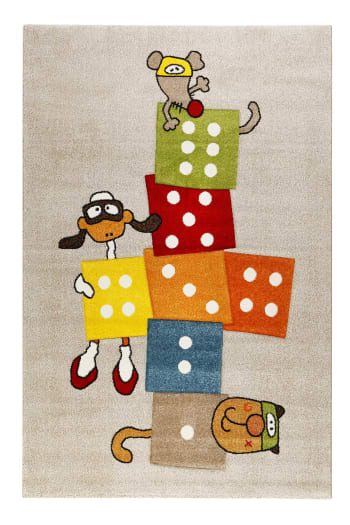 Bandidoleros - Tapis marelle enfant motif animaux multicolore 160x225