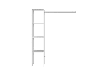 Elysee - Kleiderschrank Fächer, Garderobe 138 x 40 x 180 cm, weiß