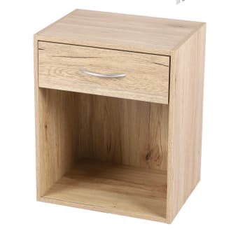 BOIS - Table de chevet 1 tiroir + 1 casier bois
