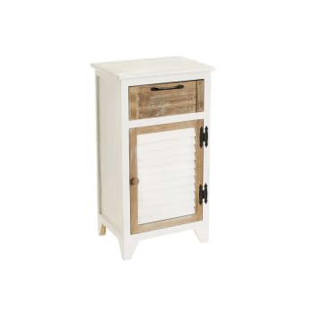 CERUSÉ - Table de chevet bois blanc et bois cérusé 40x29x74cm