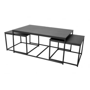 GIGOGNES - Set de 3 tables basses gigognes métal noir