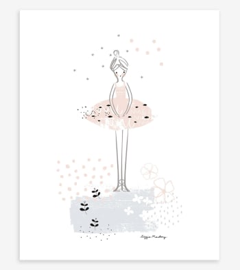 Poster Su Tela QBZWART Con Ballerina Viola - Stampa Artistica Moderna 40,6x61 Cm (Senza Cornice)
