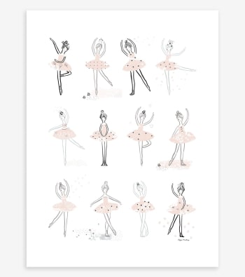 BALLERINA - Affiche danseuse en Papier Rose