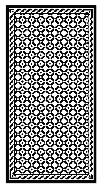 ALFOMBRAS MINIMALISTAS - Alfombra vinílica geometría cuadrados negro 40x80 cm