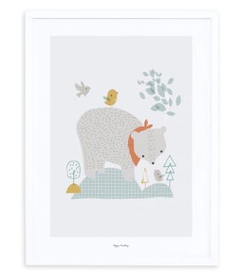 WOODLAND - Affiche ours 30 x 40 cm