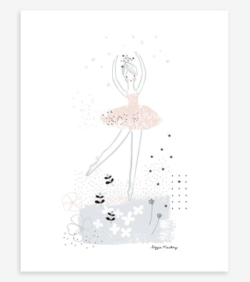BALLERINA - Affiche danseuse pirouette en Papier Rose
