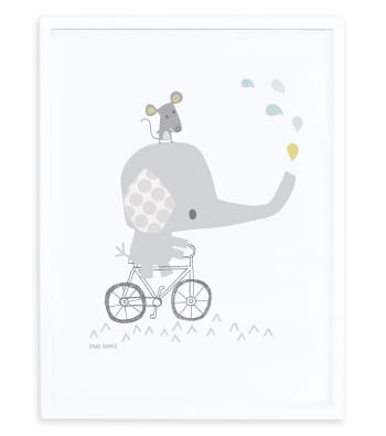 SMILE WHEN IT'S RAINING - Stampa artistica elefante 30 x 40 cm