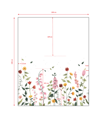 QUEYRAN - papier peint panoramique fleurs 2 m x 2,48 m