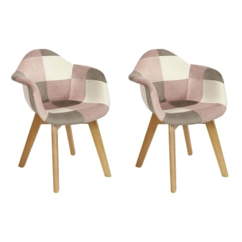 Leela - Lot  de 2 fauteuils enfant roses motif patchwork