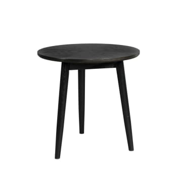 Fabio - Table d'appoint ronde en bois D50cm noir