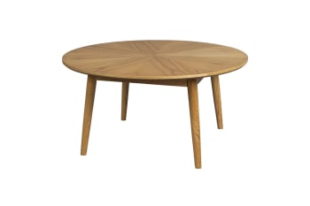 Fabio - Table basse d'appoint ronde en bois D80cm bois clair