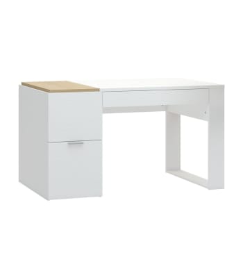 4you - Schreibtisch 140 cm mit Stauraum - weiß