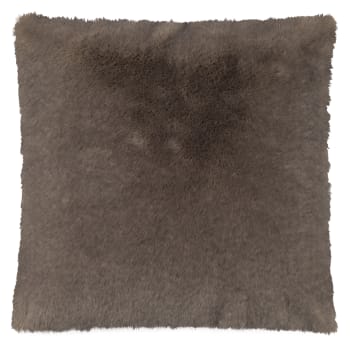 Skins - Housse de coussin fausse fourrure écureuil gris brun 40x40