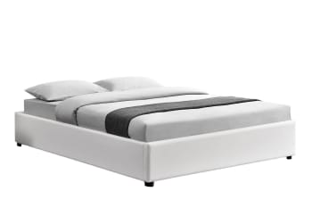 Kennington - Structure de lit avec coffre 140 x 190 cm blanc