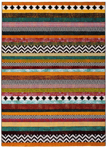 MOAR - Alfombra geométrica en color multicolor 80x150 cm