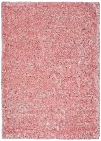 ALOE - Alfombra tipo shaggy lisa en rosa 140x200 cm