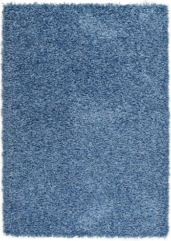 CATAY - Alfombra tipo shaggy lisa en azul 100x150 cm