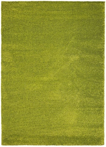 CATAY - Alfombra tipo shaggy lisa en verde 160x230 cm