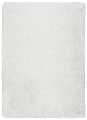 ALPACA - Alfombra lisa en poliéster blanco 160x230 cm
