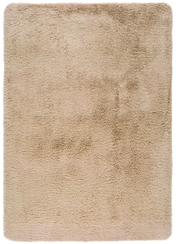 ALPACA - Alfombra lisa en poliéster beige 140x200 cm