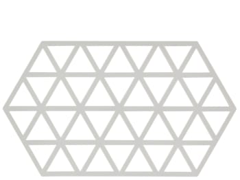 Triangles - Dessous de plat design en silicone beige gris 24x14cm