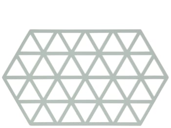 TRIANGLES - Dessous de plat design en silicone vert olive 24x14cm