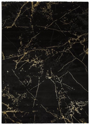 GOLD - Alfombra vintage negra y dorada 60X120 cm