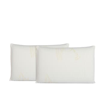 Oreillers Mousse Mémoire Forme Twirest - Lot De 2 - 40x40cm - Housse Lavable
